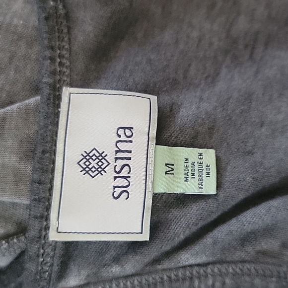 Susina Ruffled Cotton Modal Blouse Medium Grey - Picture 2 of 4